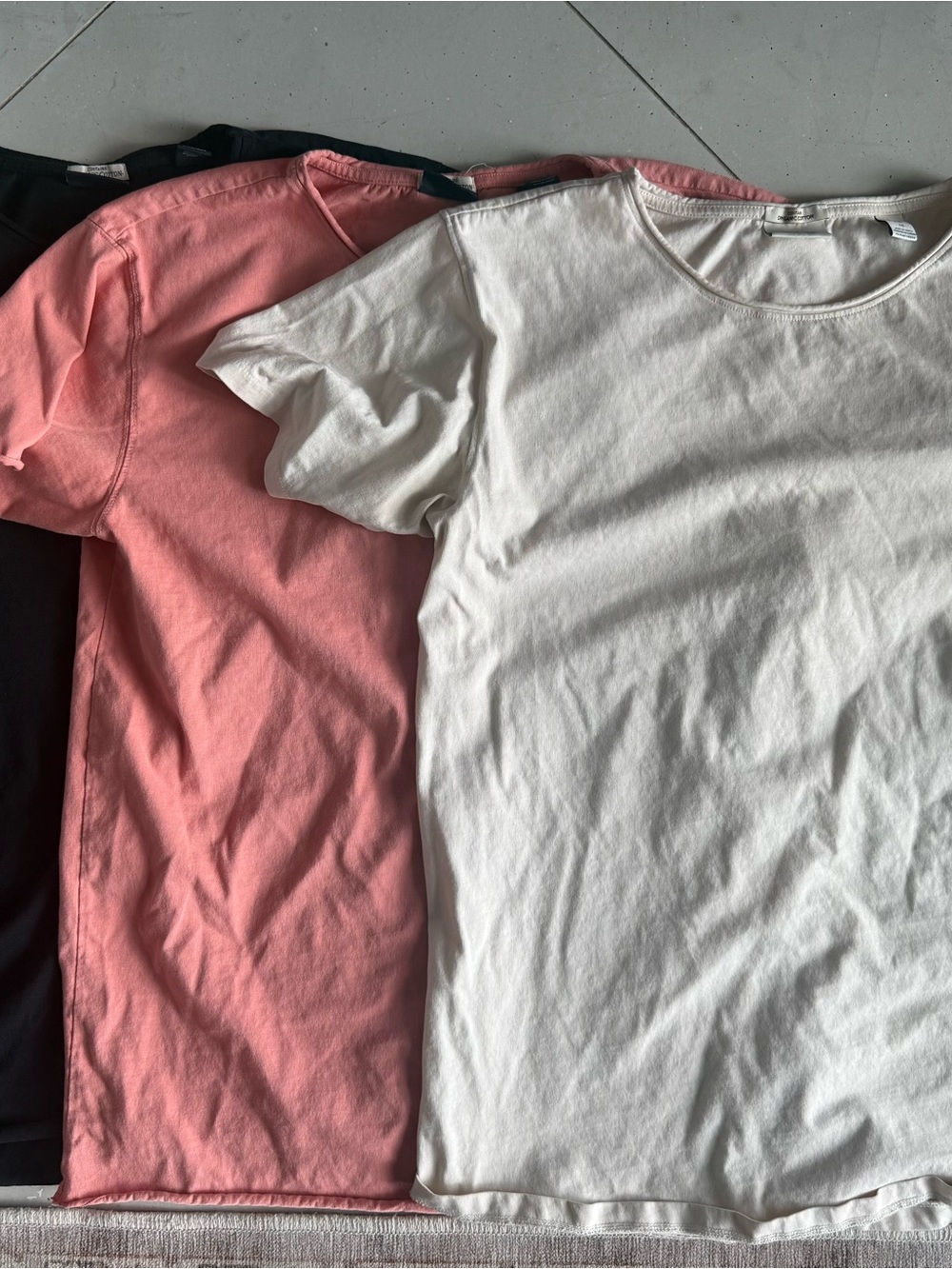 Scotch & Soda Crewneck Tees in White, Black and Coral